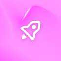 Rocket icon on pink background