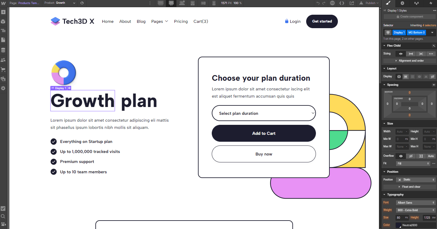 Ecommerce Page - Tech3D X Webflow Template