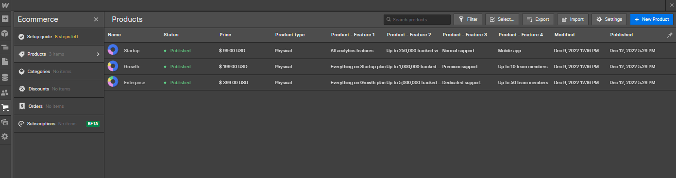 Ecommerce Collection - Tech3D X Webflow Template