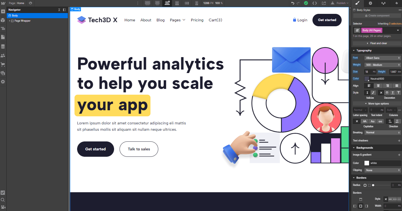 Typography - Tech3D X Webflow Template