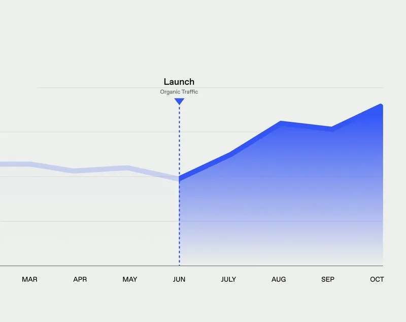 Results graph from SEO improvements