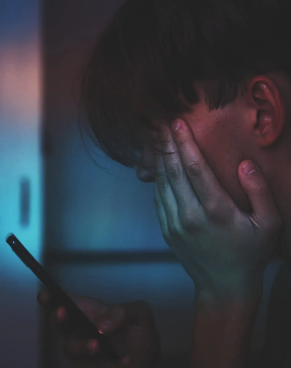 Person Stressing on Mobile Device