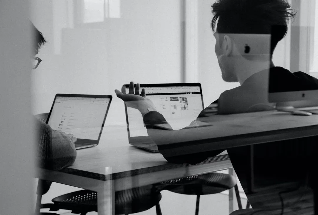 Team Members Looking at Laptops