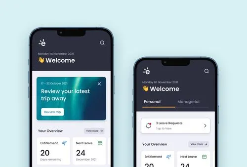 edays dashboard overview mockup