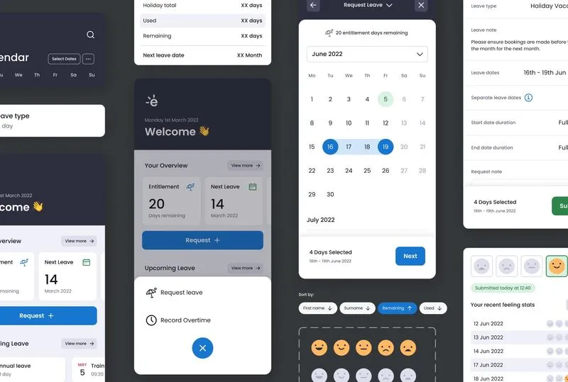 edays mobile design layouts