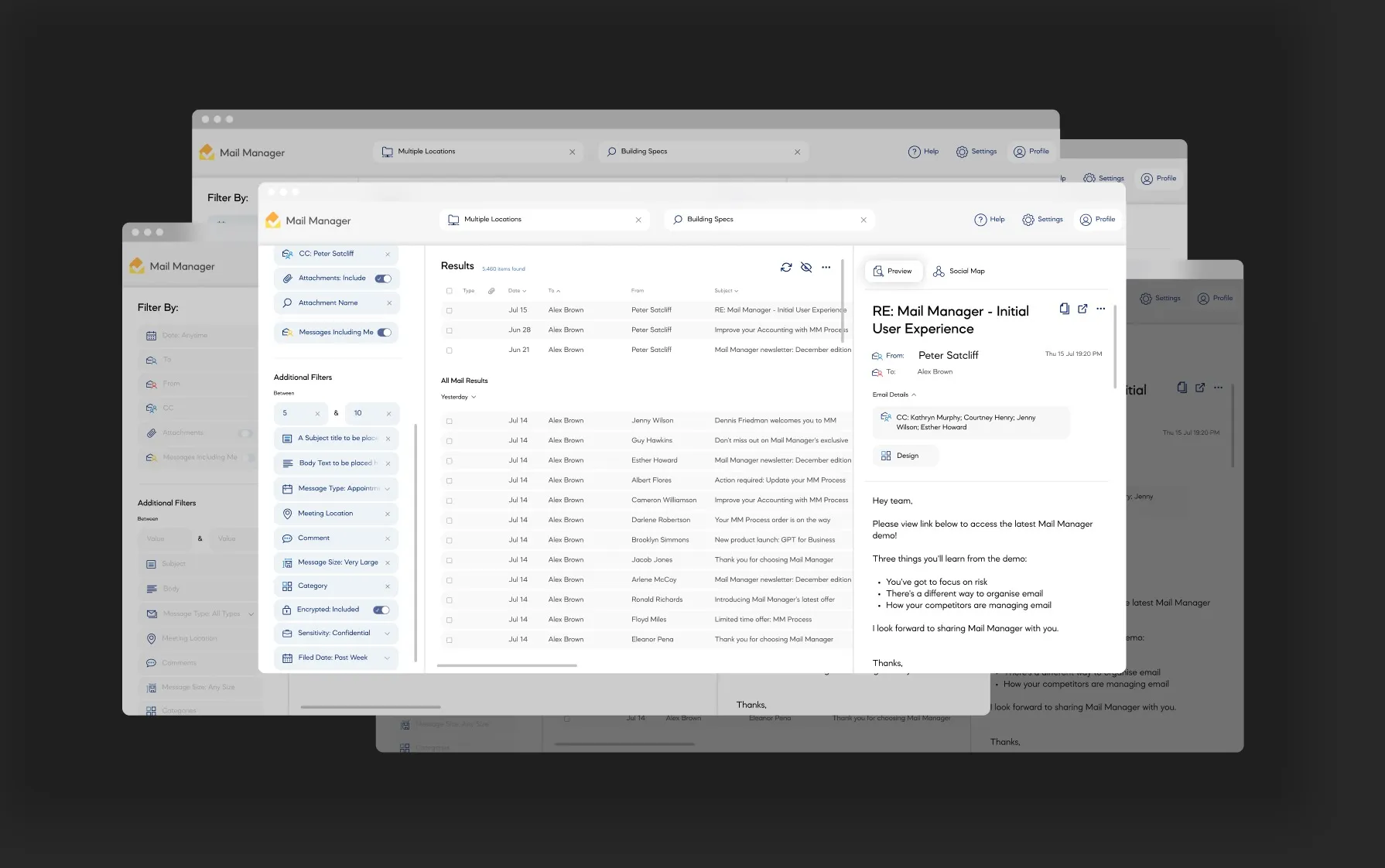 Mail Manager desktop interface overview