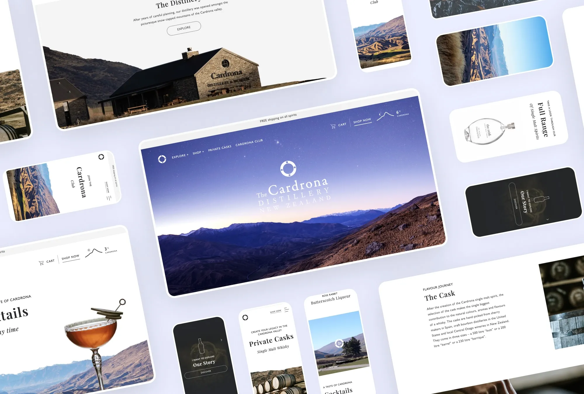 Cardrona Distillery webpages showcase compilation