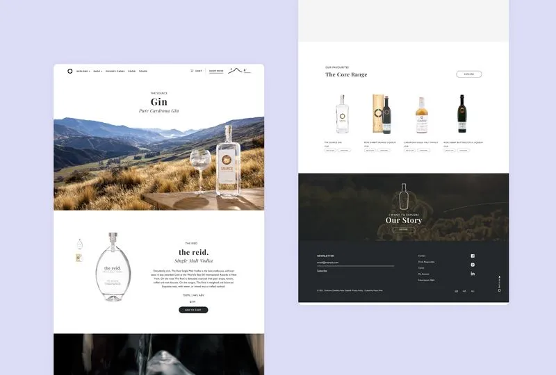 Cardrona Valley website core spirit range by N4.Studio