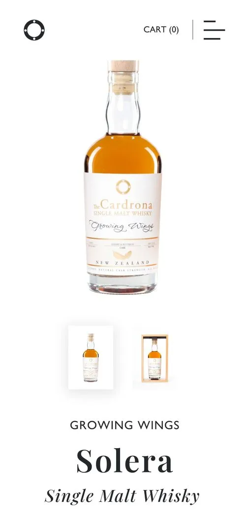 Growing Wings single malt whisky webpage mobile experience by N4.Studio