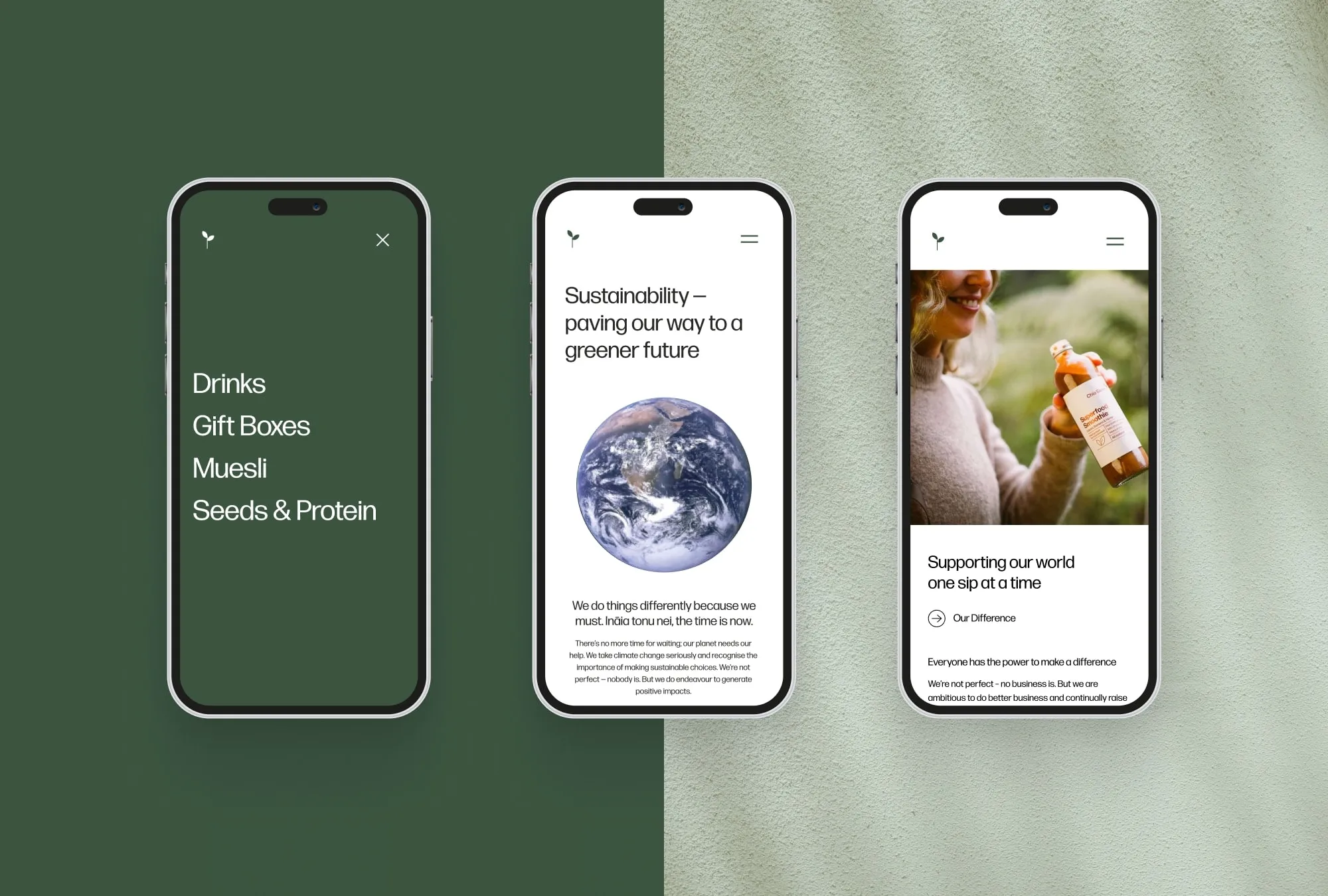 Chia Sisters website mobile mockup