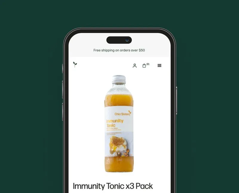 Chia Sisters mobile product page