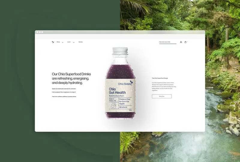 Chia Sisters homepage design feature by N4 Studio
