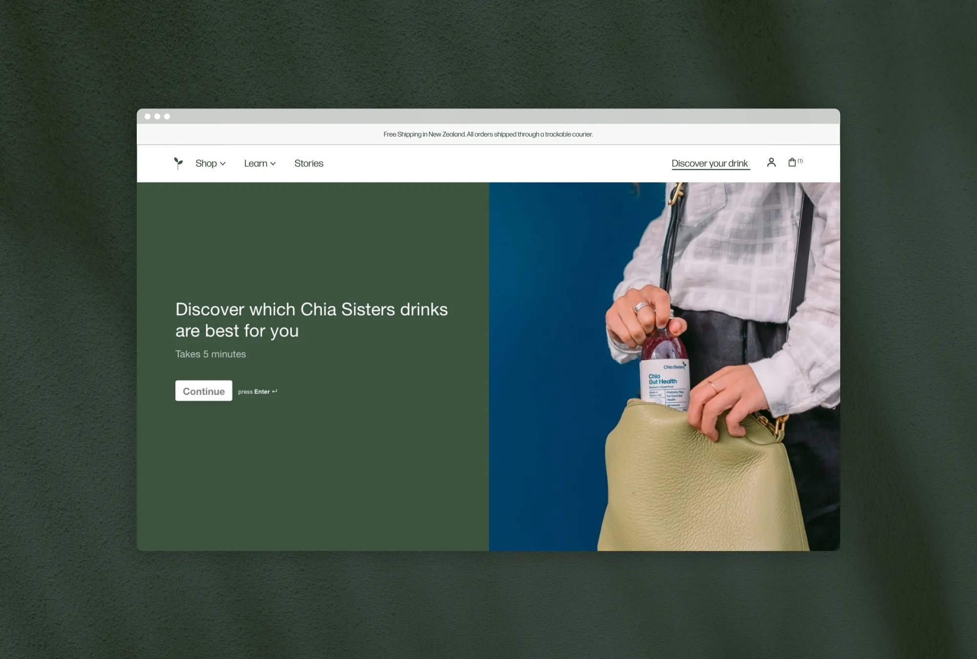 Chia Sisters website drink quiz by N4 Studio