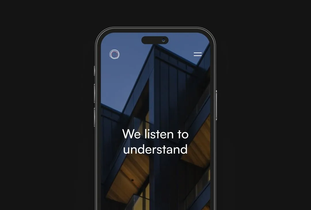 Mobile mockup of DesignGroup Stapleton Elliot homepage landing by N4 Studio