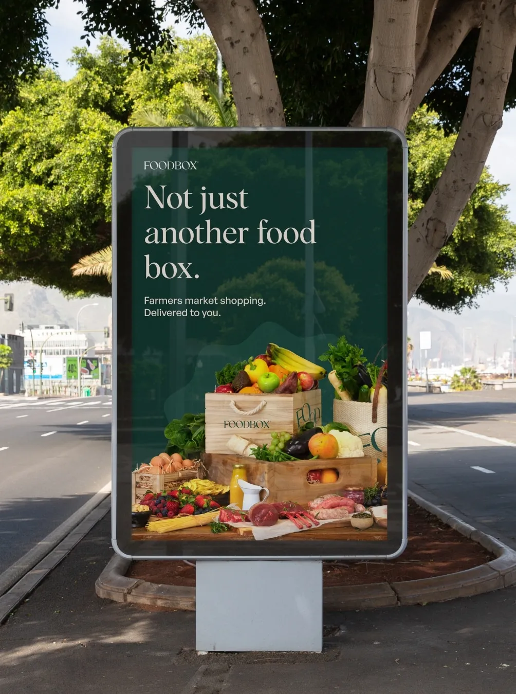 "Not just another food box" digital billboard Foodbox campaign by N4 STUDIO