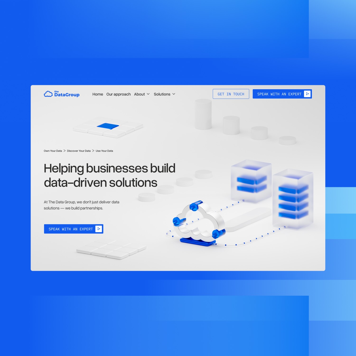 The Data Group home page design
