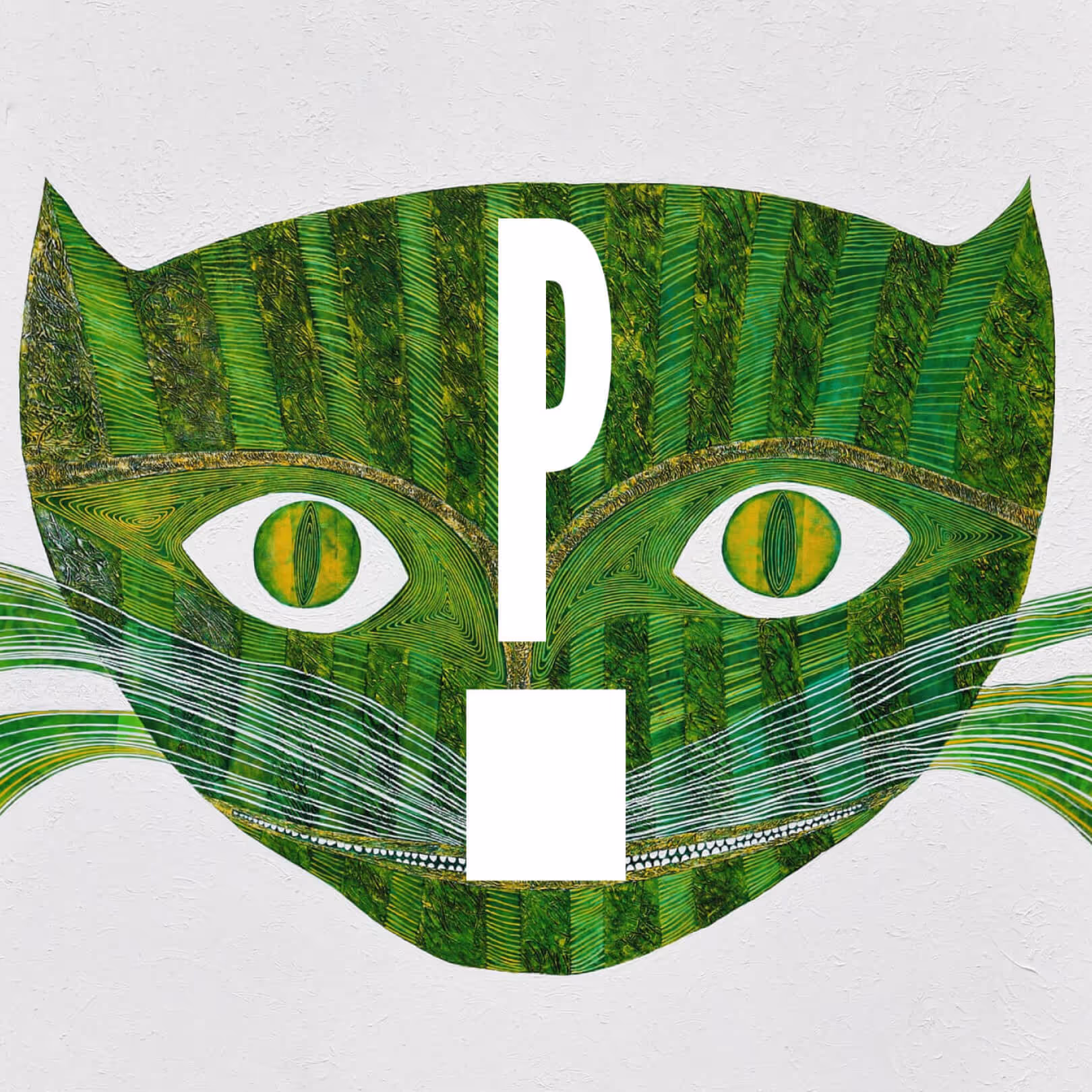 Variation of Platform Studios’ identity applied to a green-striped cat illustration, symbolizing creative diversity.
