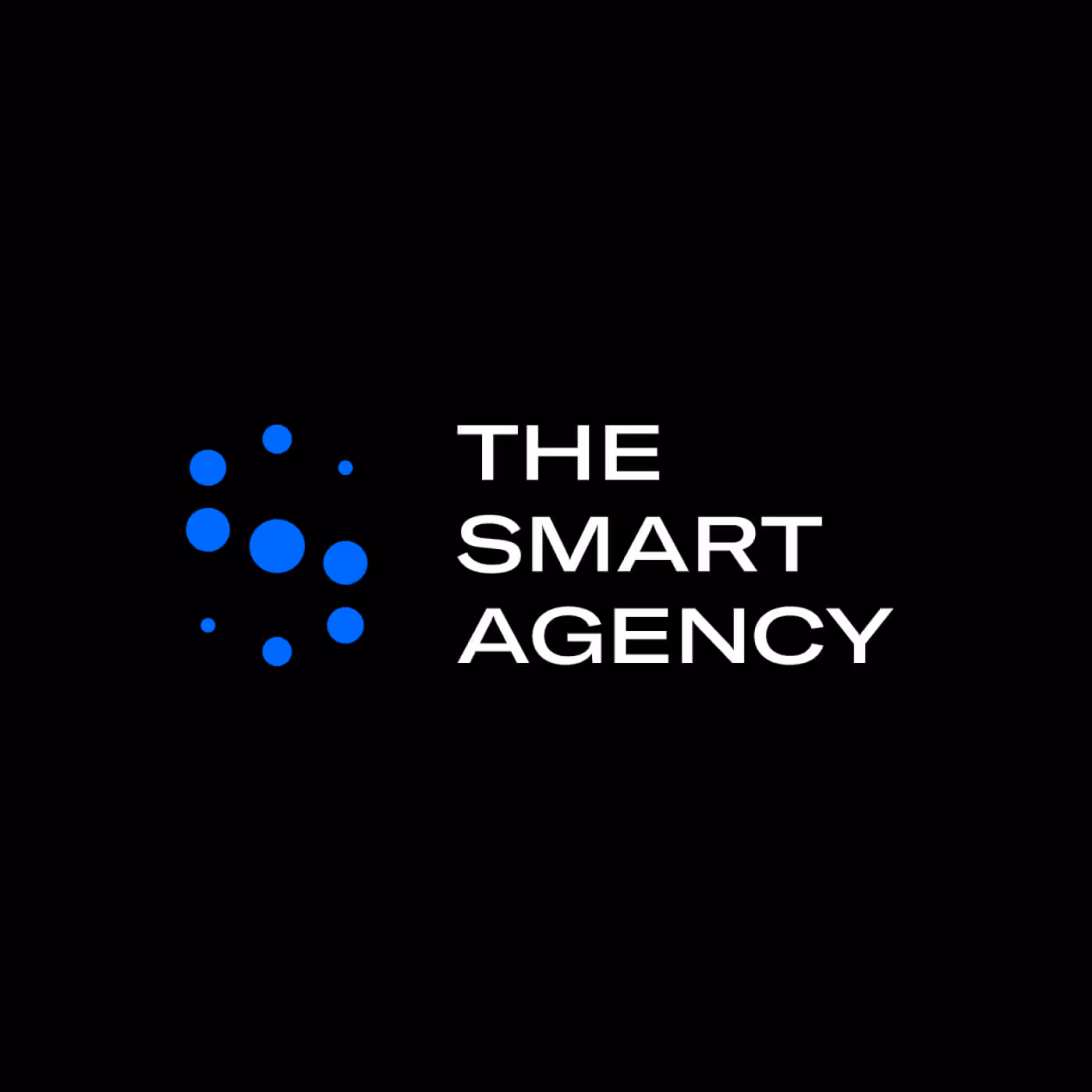 The Smart Agency horizontal logo on black background