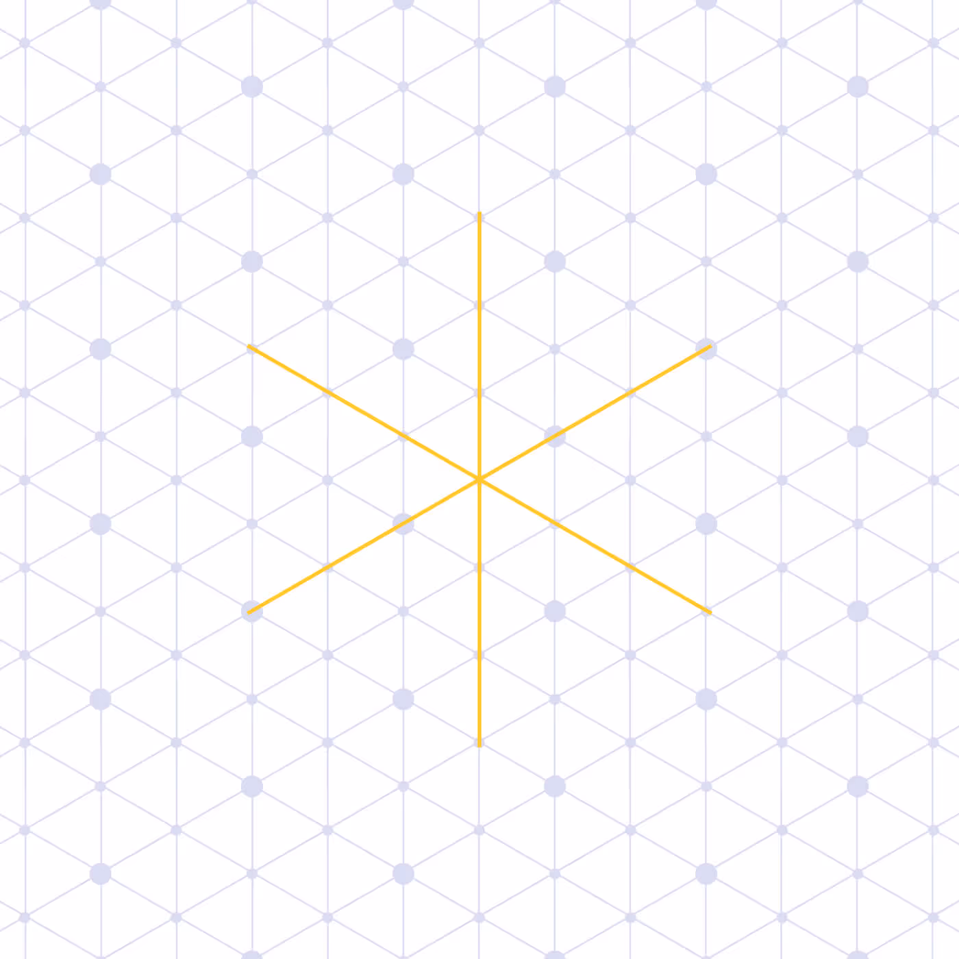 Gold six-pointed star icon on light triangular geometric grid background