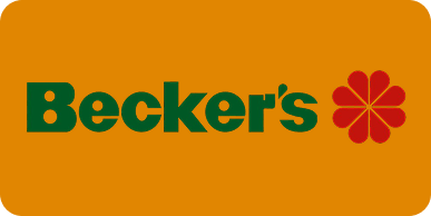 Image of becker's logo one of the many convenience stores where Klickship's DHL kisoks are located