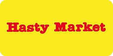Image of Hasty Market logo one of the many convenience stores where Klickship's DHL kisoks are located