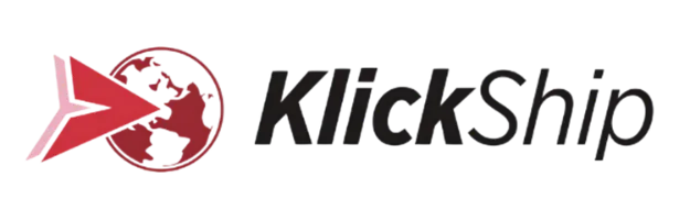 Klickship logo horizontal. Klickship being a shipping kiosk company offering DHL, Canpar and GLS.