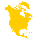 North America Icon to represent DHL shipping prices to that continent