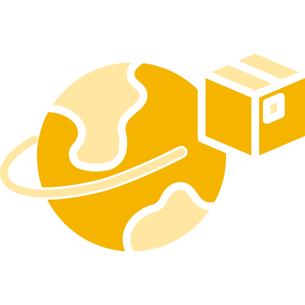 A Globe with a DHL parcel to represent the worldwide shipping abilities of DHL