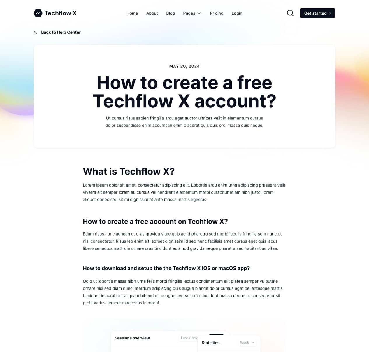 Techflow X - Help Center Single Page - Multi-Layout SaaS Webflow Template