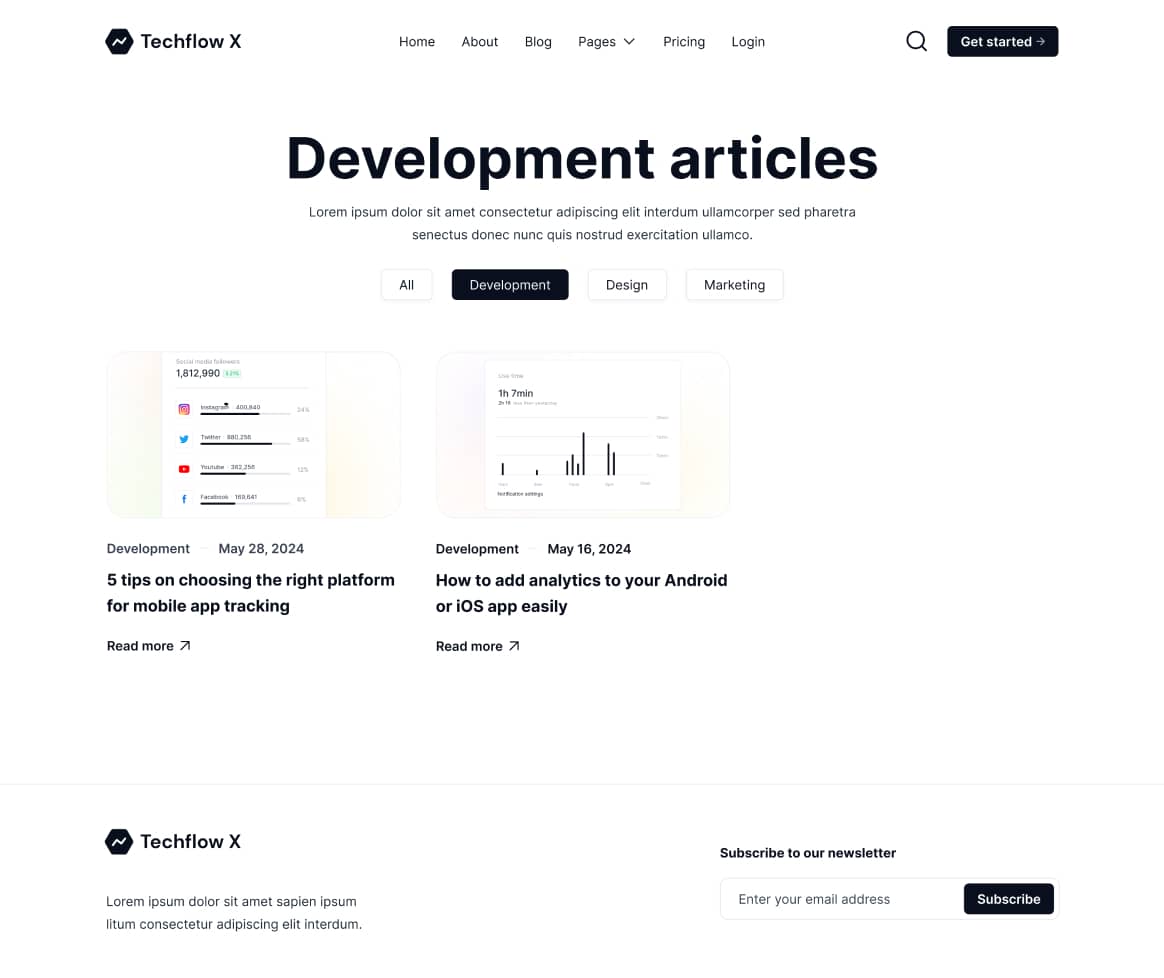 Techflow X - Blog Category Page - Multi-Layout Saas Webflow Template