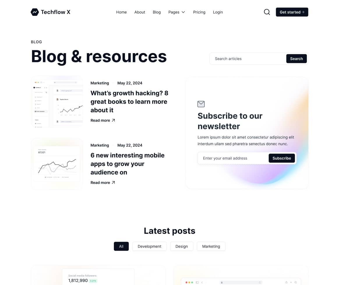 Techflow X - Blog V2 Page - Multi-Layout Saas Webflow Template