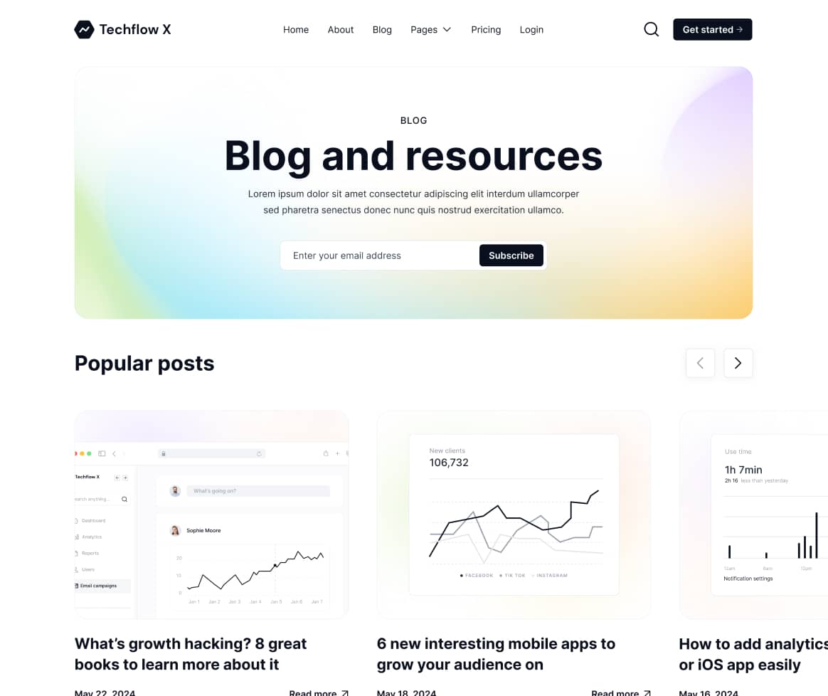 Techflow X - Blog V3 Page - Multi-Layout Saas Webflow Template