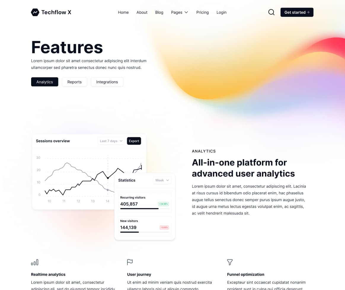 Techflow X - Features V1 Page - Multi-Layout Saas Webflow Template