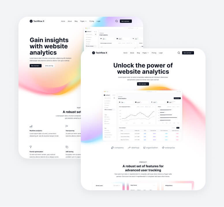 Techflow X -  Pages Included - Multi-Layout Saas Webflow Template