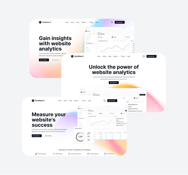 Techflow X - Sections Included - Multi-Layout Saas Webflow Template