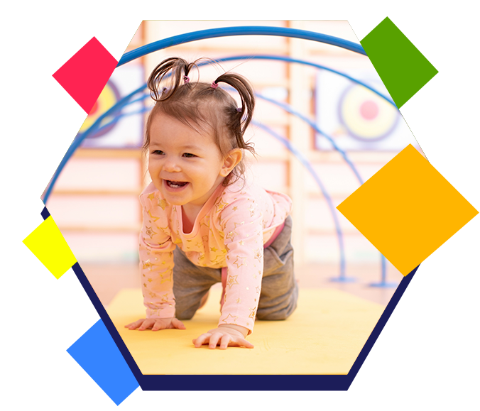 Preschool Gymnastic class baby crawling
