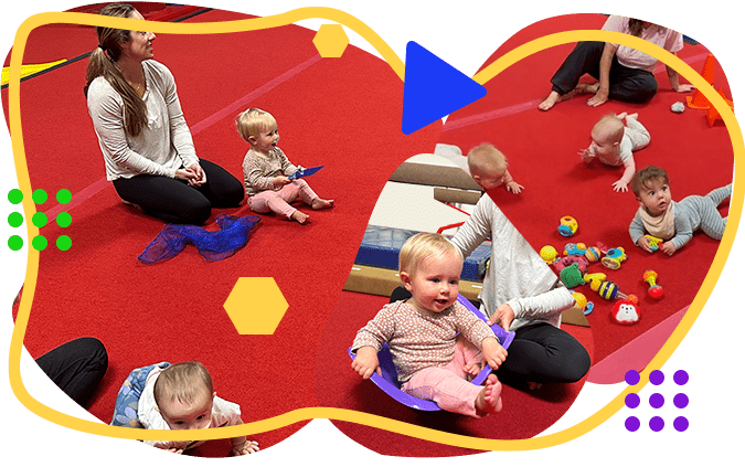 Mothers on Gym floor with infant babies