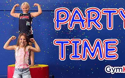 Young girl celebrating at cheer class