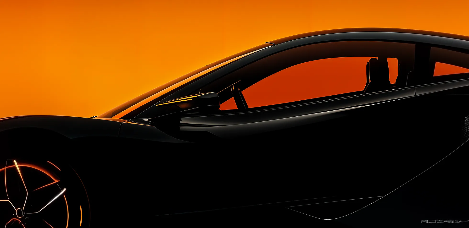car with orange background