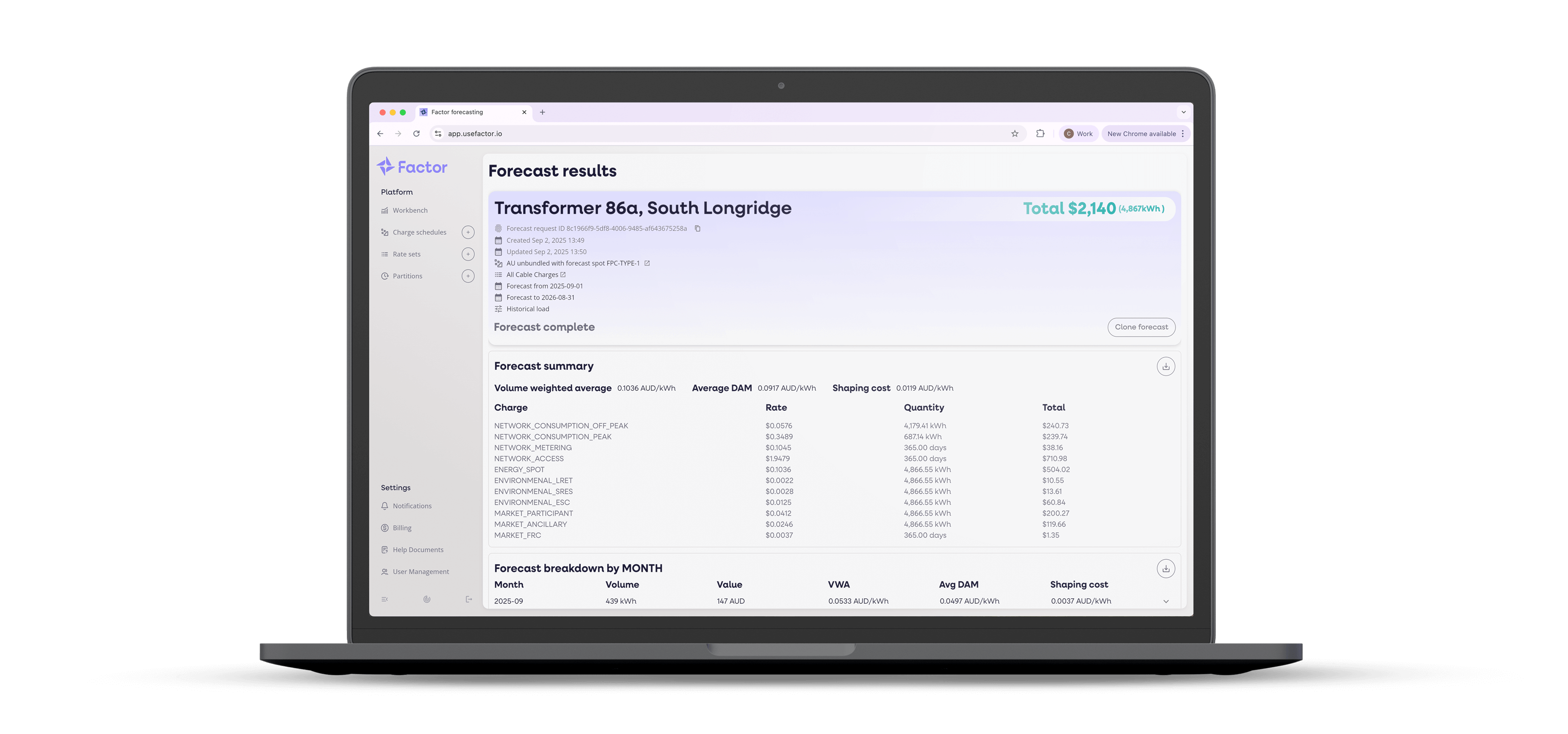 User interface of Factor software on laptop with interface components floating around it