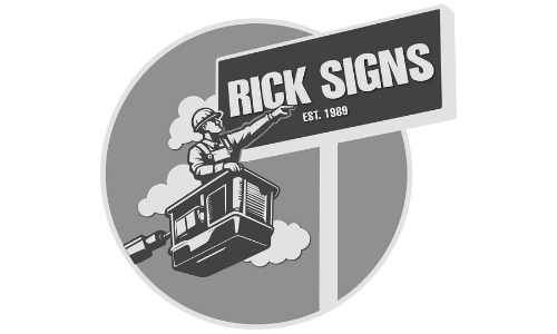 Rick Signs logo black and white