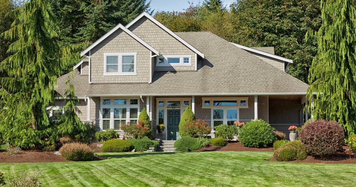 House with beautiful landscape