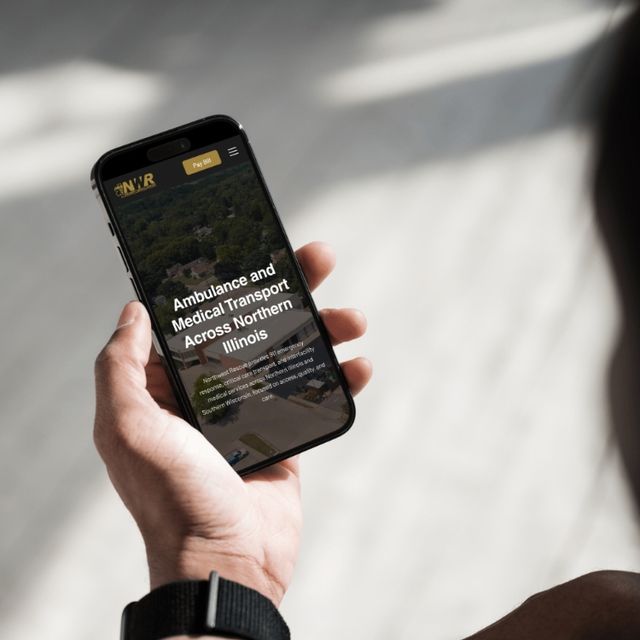 Northwest Rescue website homepage displayed on a smartphone, designed by Identity Start.