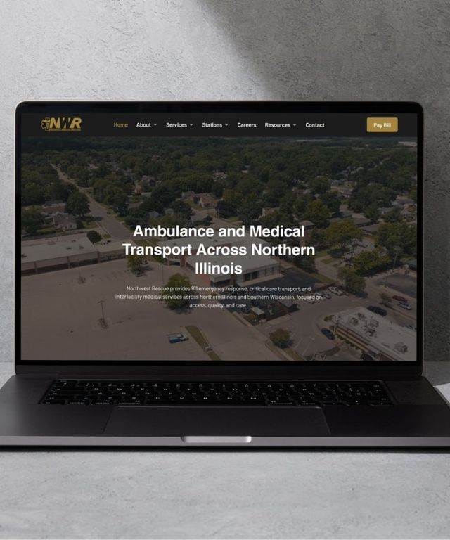 Northwest Rescue website on a laptop, designed by Identity Start