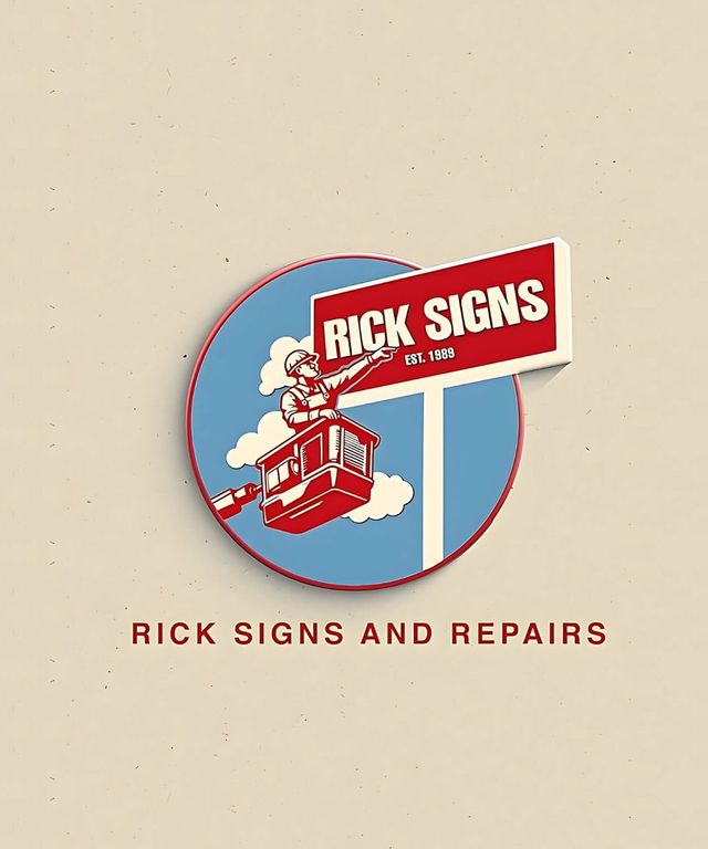 Rick Signs & Repairs logo designed by Identity Start