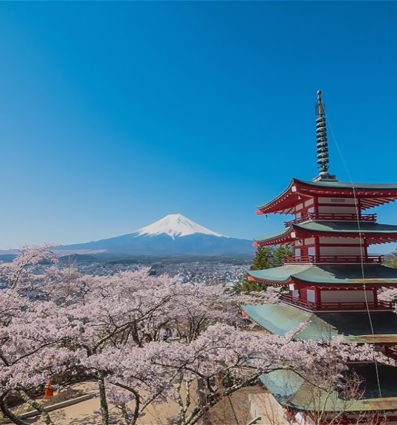 Collage of Mount Fuji and surrounding attractions