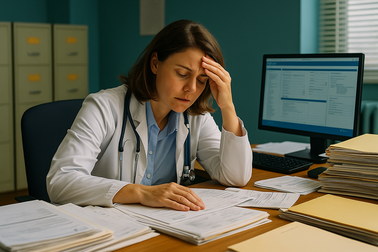 image of job applicants in a discussion at a medical clinic