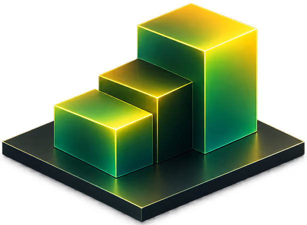 Green and yellow blocks rising in steps, representing digital growth for expanding businesses.