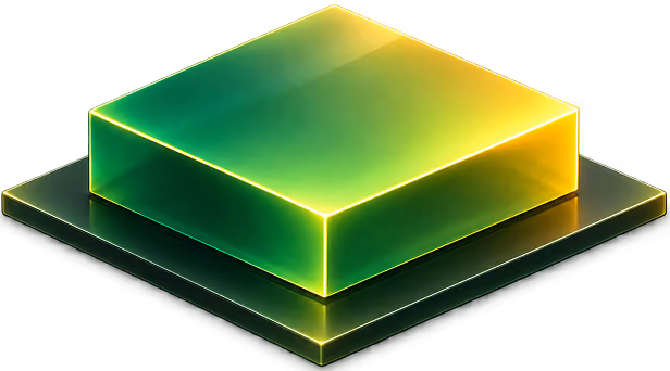 Green and yellow foundation block representing website design and development for startups.