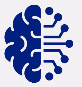 Icon showing a stylized brain on the left half and connected circuit lines on the right half representing artificial intelligence.